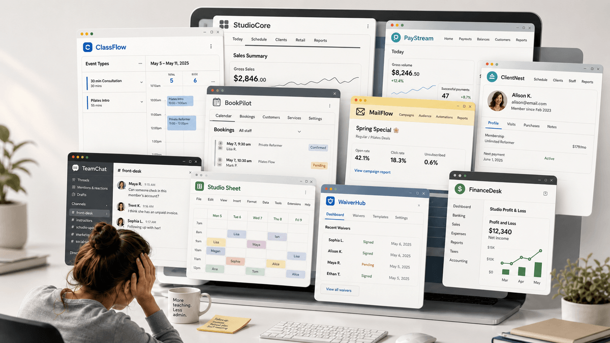 Many separate apps versus one connected studio workflow